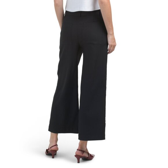HAVER + BLAIR Black Stretch Wide Leg Cropped Trousers - Picture 2 of 2